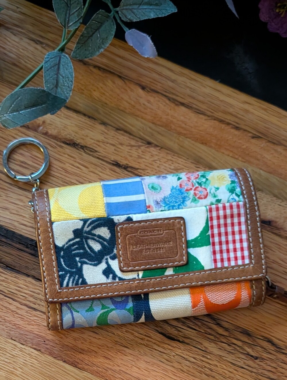 Coach Patchwork Multicolor Key Wallet